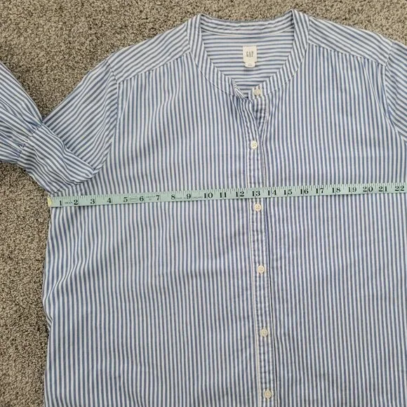 GAP Ladies Blue & White Striped Shirt Dress XXL- with Bell Sleeves - Picture 7 of 12